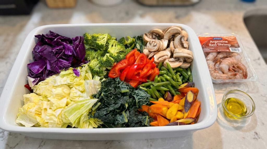 Plant-forward meals from the garden with colorful vegetables