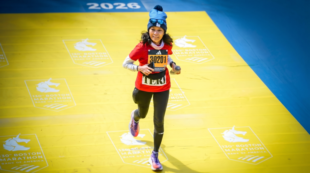 Boston Marathon photographed at the finish line sixth star finally became real.